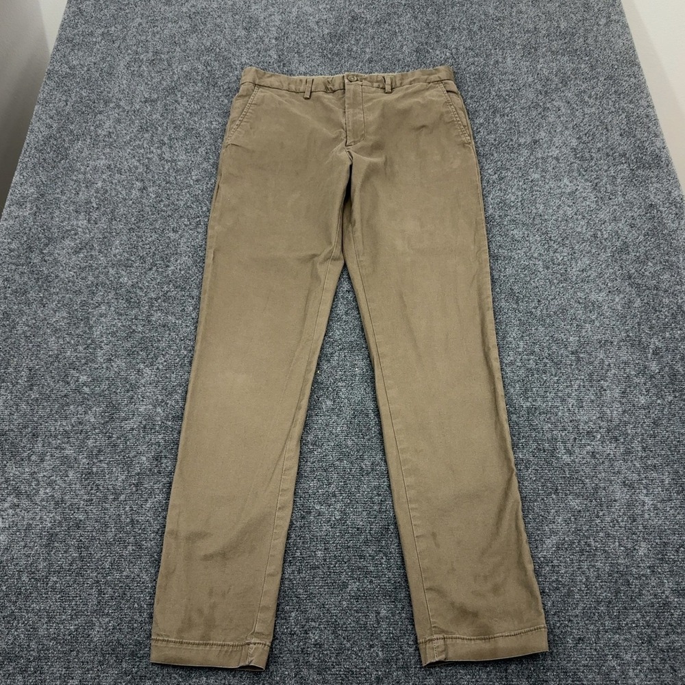 Banana Republic Chino Pants Mens 33x34 Brown Cotton Spandex Slim Stretch Casual
